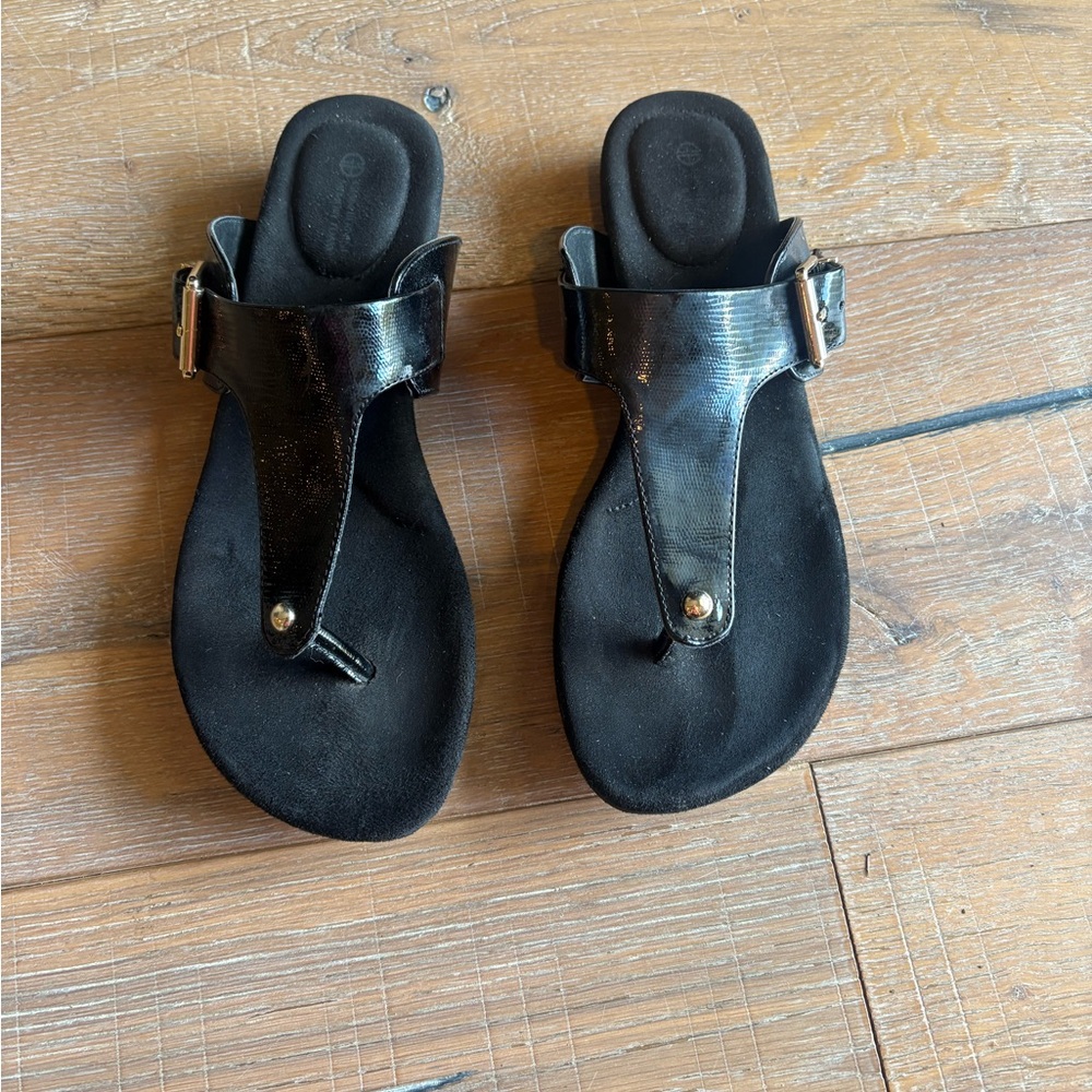 Giani Bernini Memory Foam Black Sandals, Size 9
